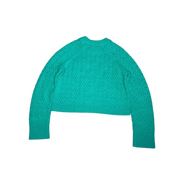 Alice + Olivia Leta Longsleeve Crop Top Sweater Kelly Green Size: Xtra Small - Picture 5 of 10